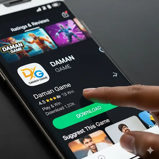 The official Daman Game logo with a clear 'Download Now' button, pointing to the official source.